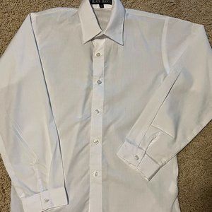 Youth Boys White Long Sleeve Shirt button down size 14